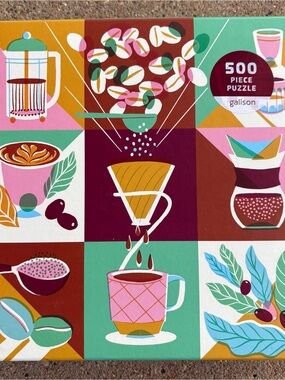 Galison Coffeeology  500-Piece Puzzle. Used Complete.